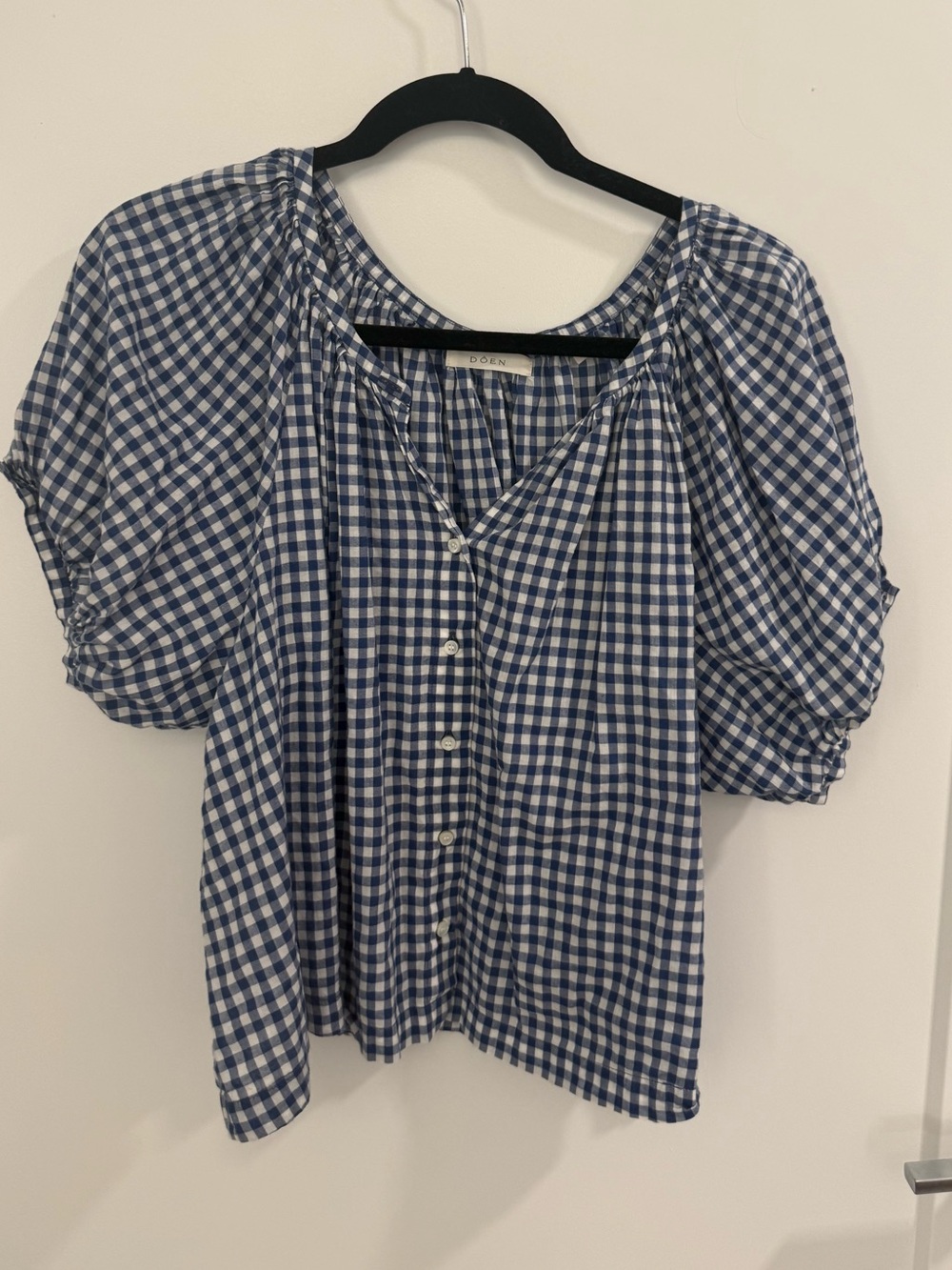 Doen Blue Gingham June Top